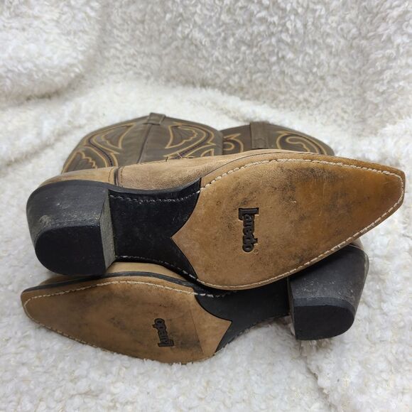 Laredo Lea Vamp Fox 5732 Embroidered Leather Western Boots sz 10 - Picture 6 of 10